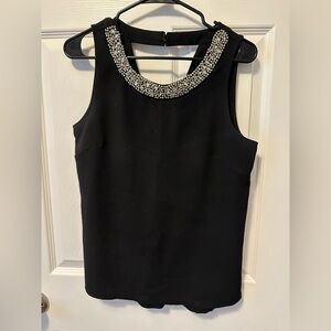 Jules & Leopold Black Top with Sparkling Neckline